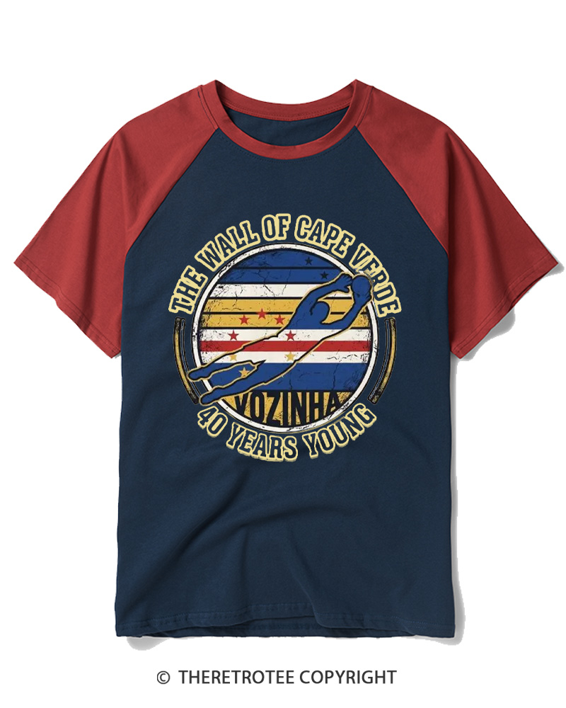 TheRetroTee Cape Verde Vintage Raglan Baseball T-Shirt