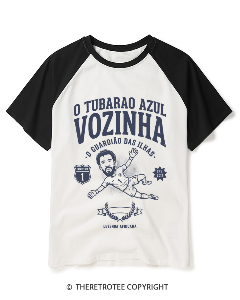 TheRetroTee Cape Verde Goalkeeper Raglan Baseball T-Shirt