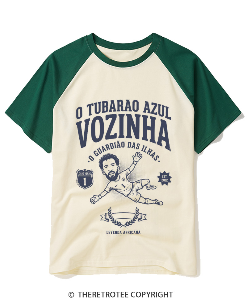 TheRetroTee Cape Verde Goalkeeper Raglan Baseball T-Shirt