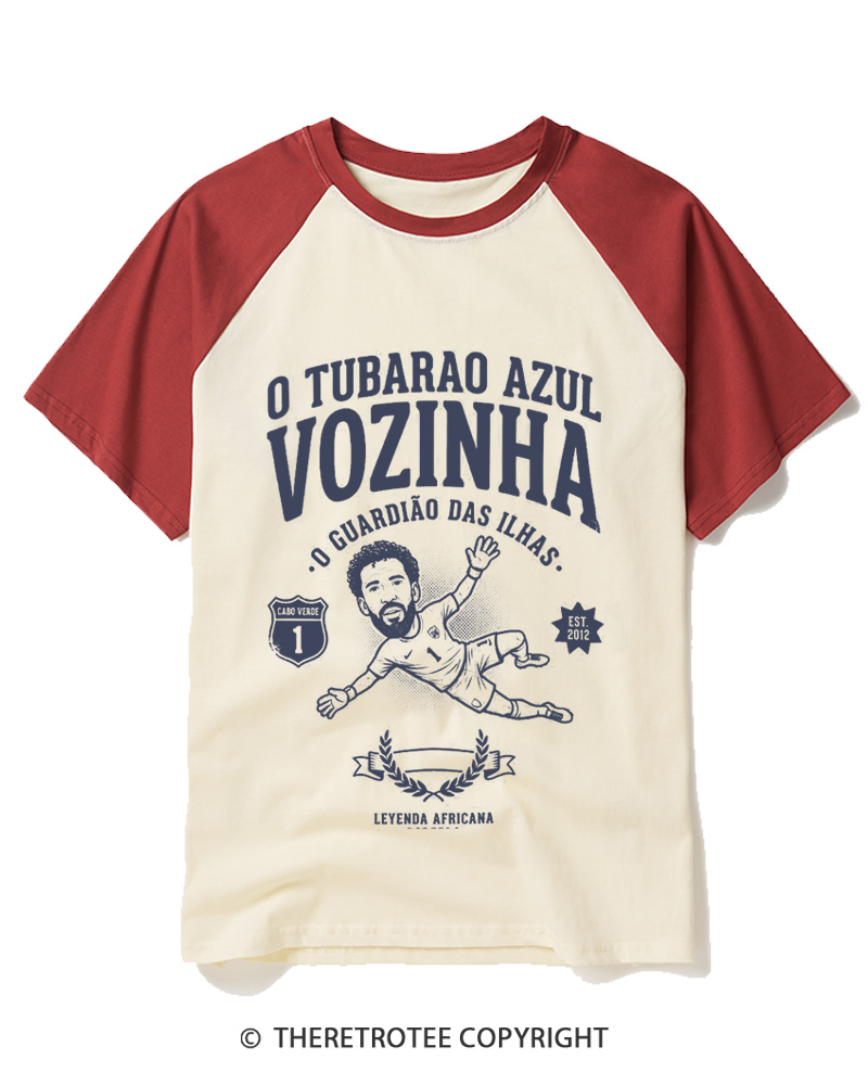 TheRetroTee Cape Verde Goalkeeper Raglan Baseball T-Shirt