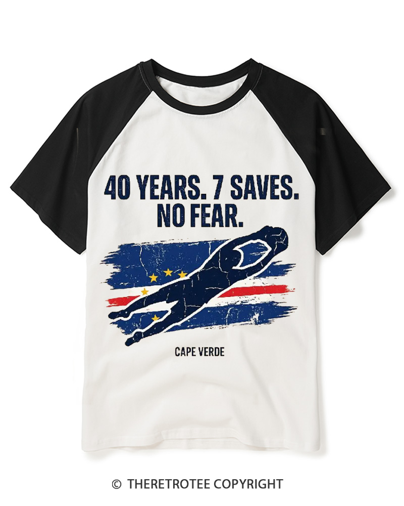 TheRetroTee Cape Verde Goalkeeper Raglan Baseball T-Shirt