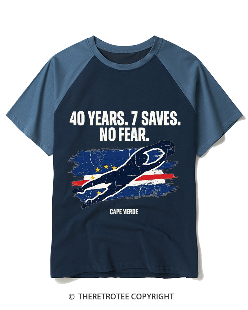 TheRetroTee Cape Verde Goalkeeper Raglan Baseball T-Shirt