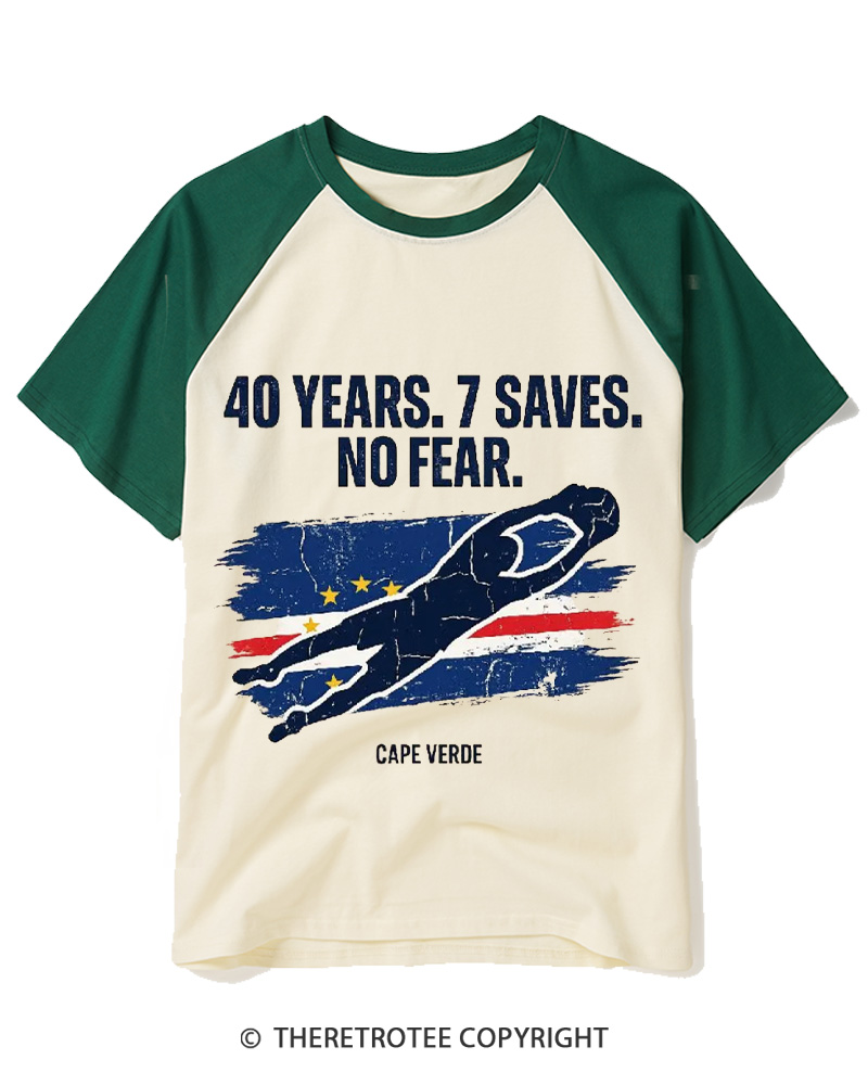 TheRetroTee Cape Verde Goalkeeper Raglan Baseball T-Shirt