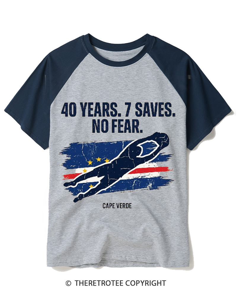 TheRetroTee Cape Verde Goalkeeper Raglan Baseball T-Shirt
