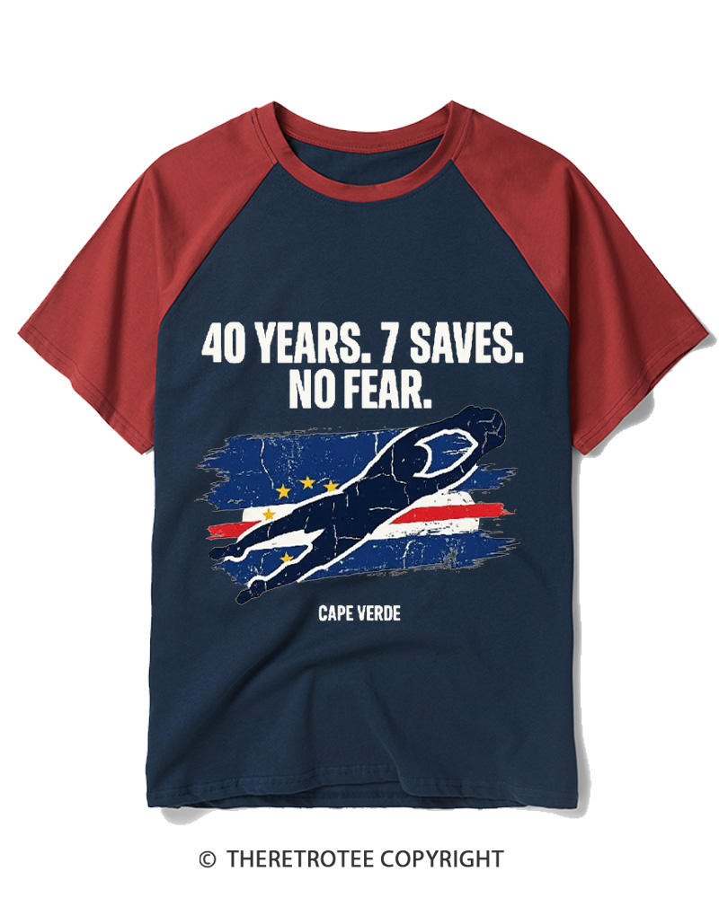 TheRetroTee Cape Verde Goalkeeper Raglan Baseball T-Shirt