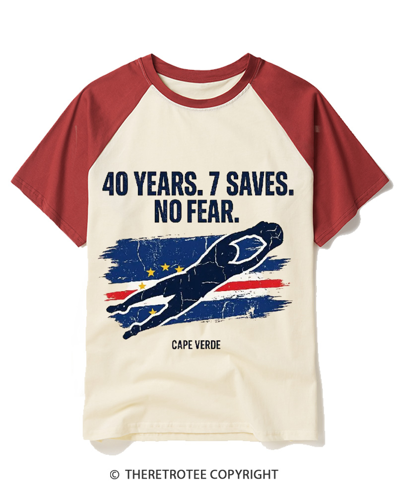 TheRetroTee Cape Verde Goalkeeper Raglan Baseball T-Shirt