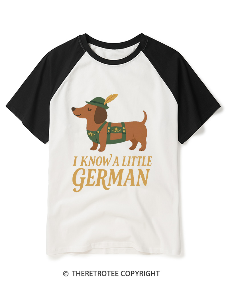 TheRetroTee Dachshund 1950s Raglan Baseball T-Shirt