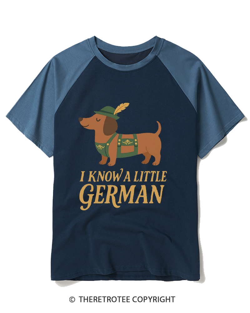 TheRetroTee Dachshund 1950s Raglan Baseball T-Shirt