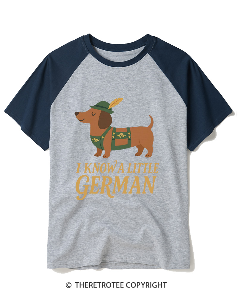 TheRetroTee Dachshund 1950s Raglan Baseball T-Shirt