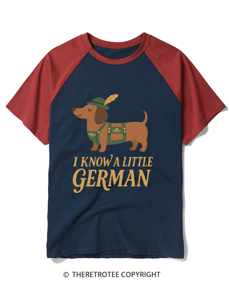 TheRetroTee Dachshund 1950s Raglan Baseball T-Shirt
