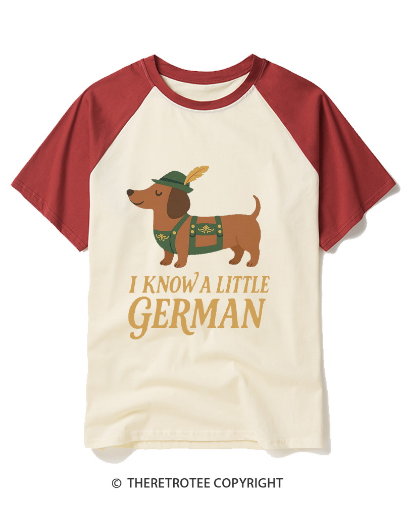 TheRetroTee Dachshund 1950s Raglan Baseball T-Shirt
