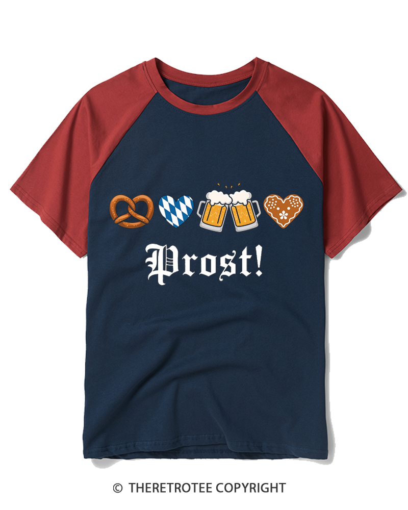 TheRetroTee Cute Beer Drinking 1980s Raglan Baseball T-Shirt