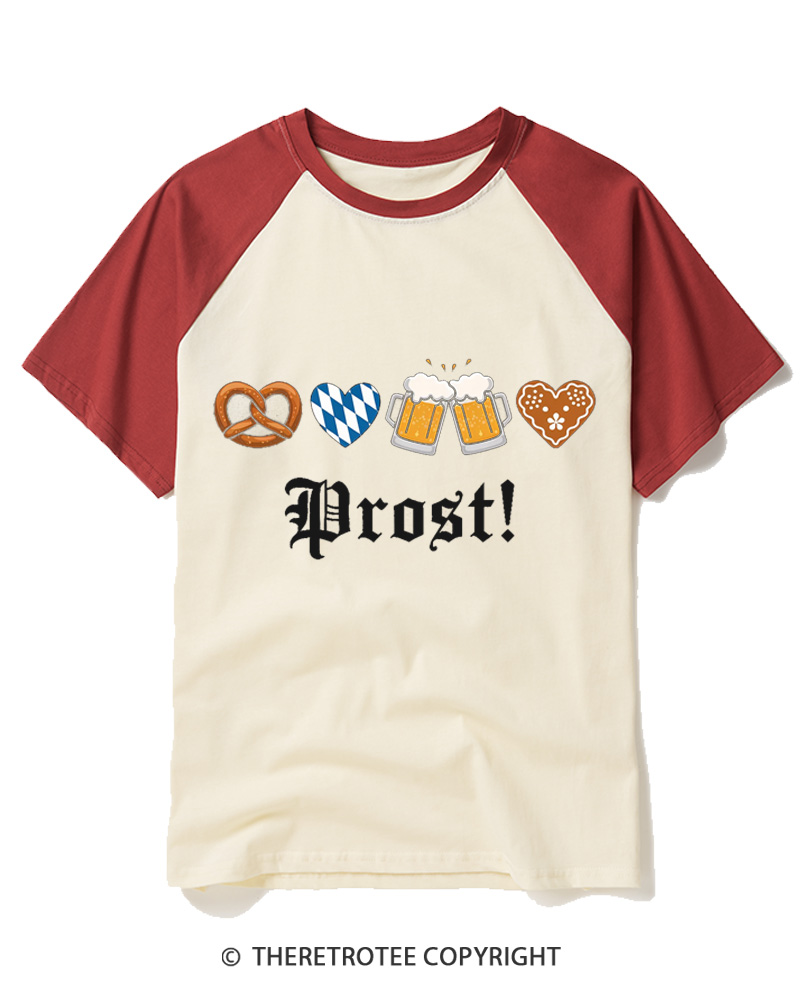 TheRetroTee Cute Beer Drinking 1980s Raglan Baseball T-Shirt