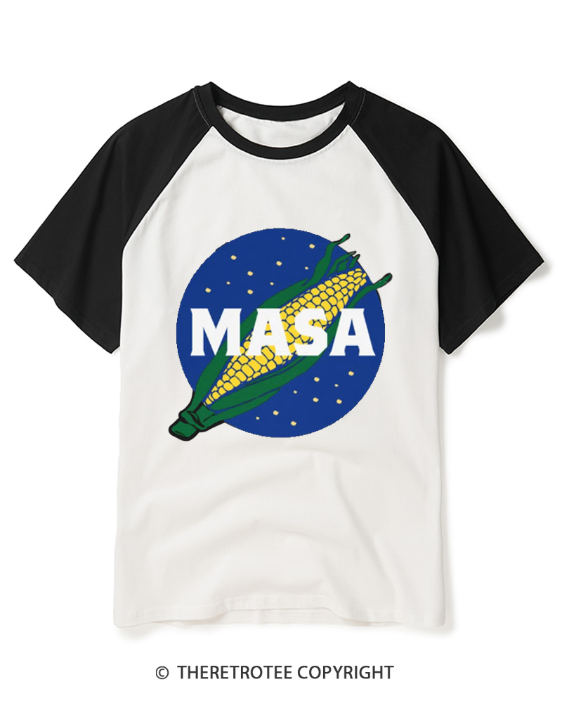 TheRetroTee Masa Mexican Food 1960s Raglan Baseball T-Shirt