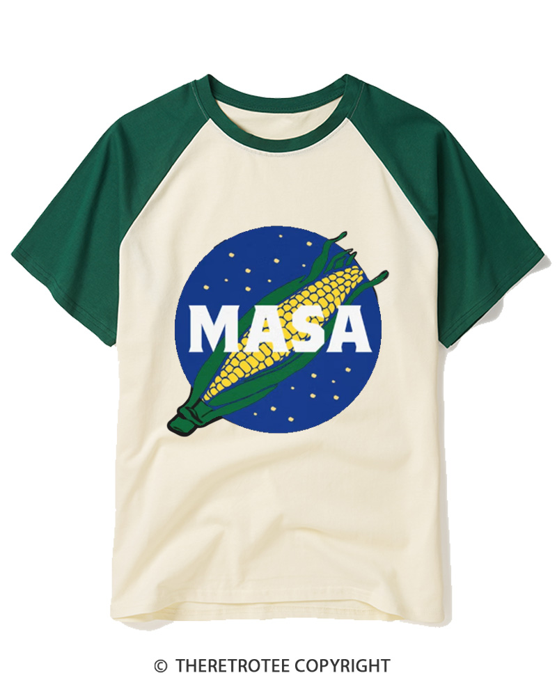 TheRetroTee Masa Mexican Food 1960s Raglan Baseball T-Shirt
