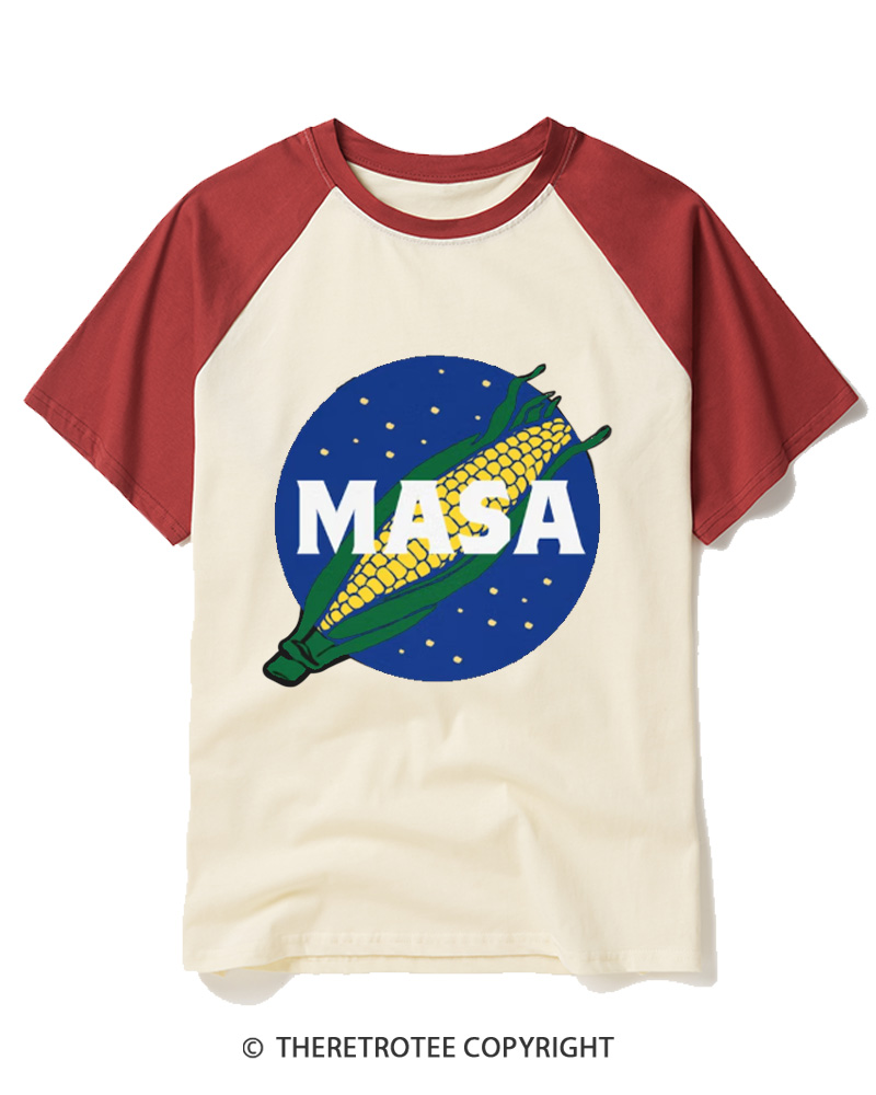 TheRetroTee Masa Mexican Food 1960s Raglan Baseball T-Shirt