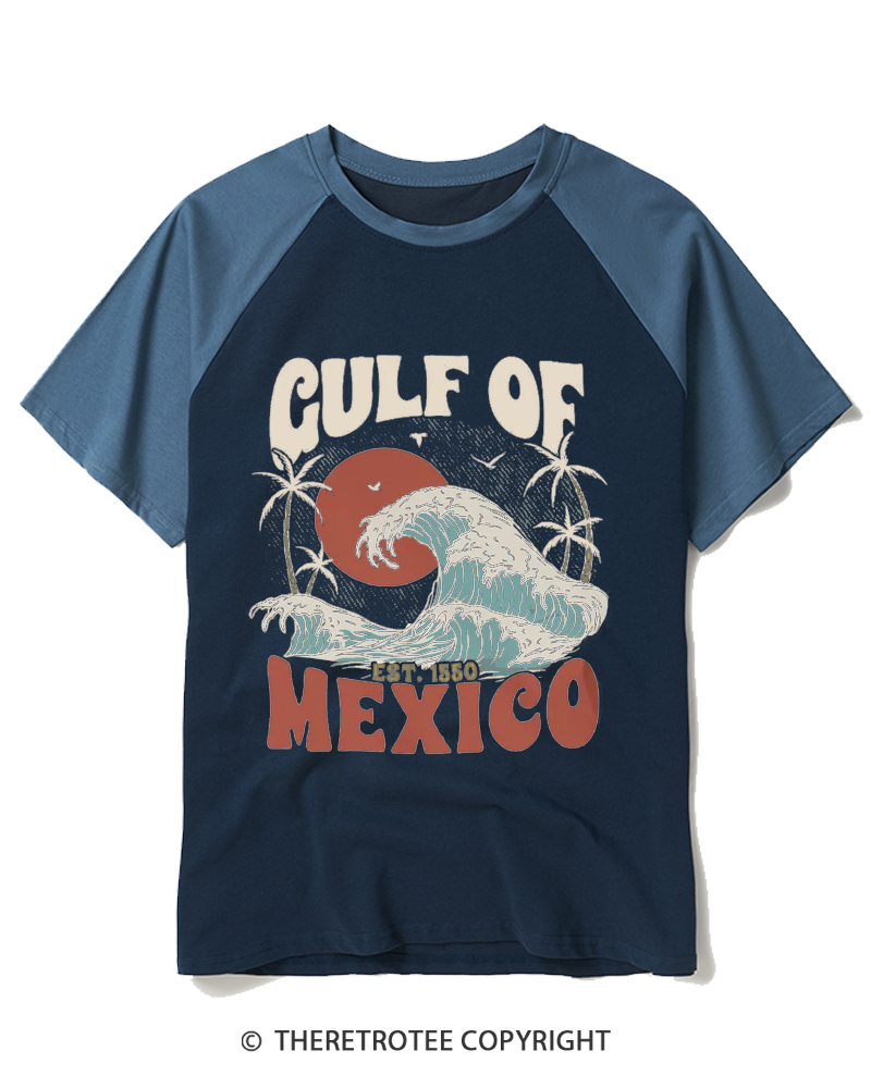 TheRetroTee Gulf Of Mexico 1550s Raglan Baseball T-Shirt