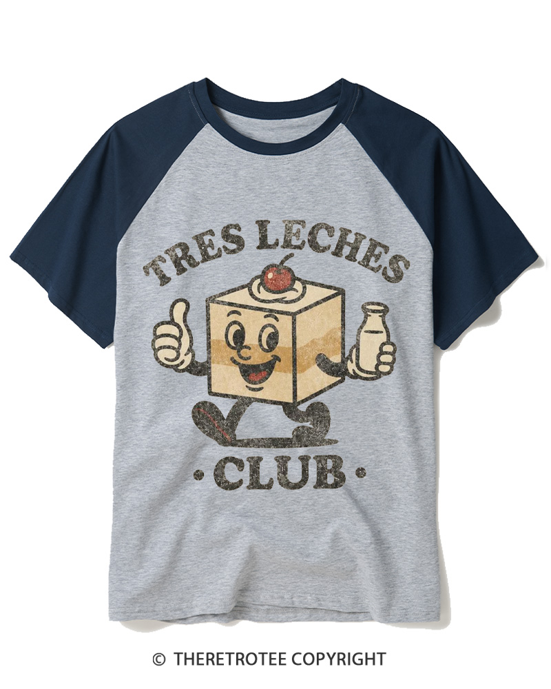 TheRetroTee Tres Leches Club 1950s Raglan Baseball T-Shirt