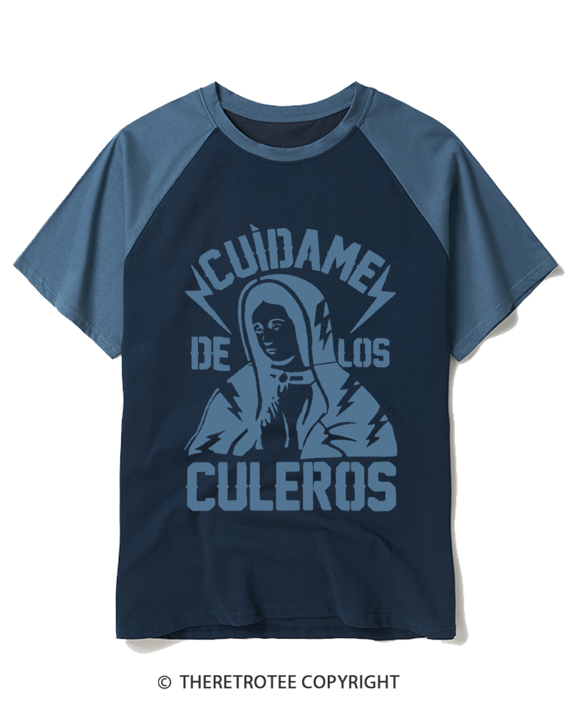 TheRetroTee Cuídame de los culeros 1950s Raglan Baseball T-Shirt