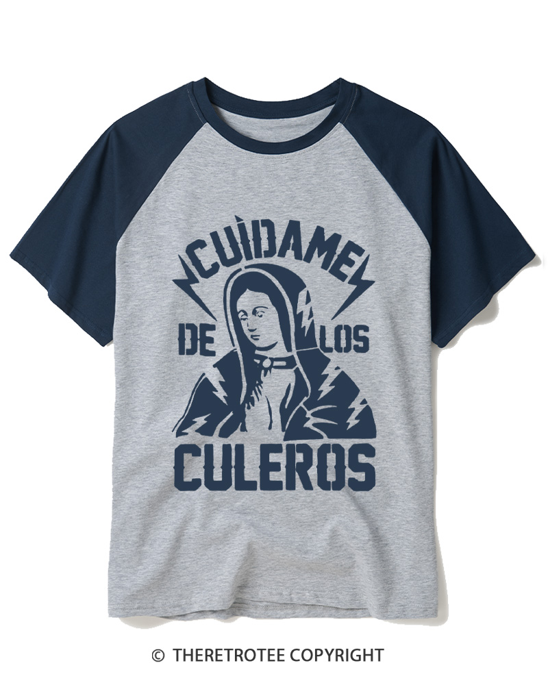 TheRetroTee Cuídame de los culeros 1950s Raglan Baseball T-Shirt