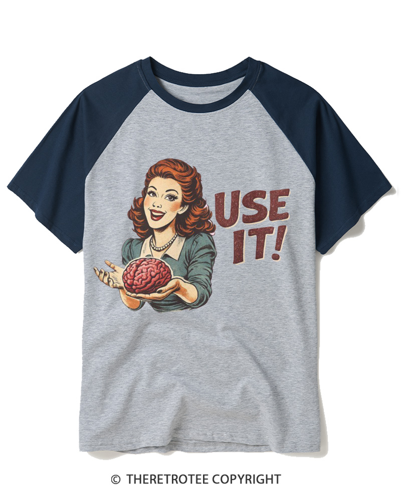 TheRetroTee Use It 1950s Raglan Baseball T-Shirt