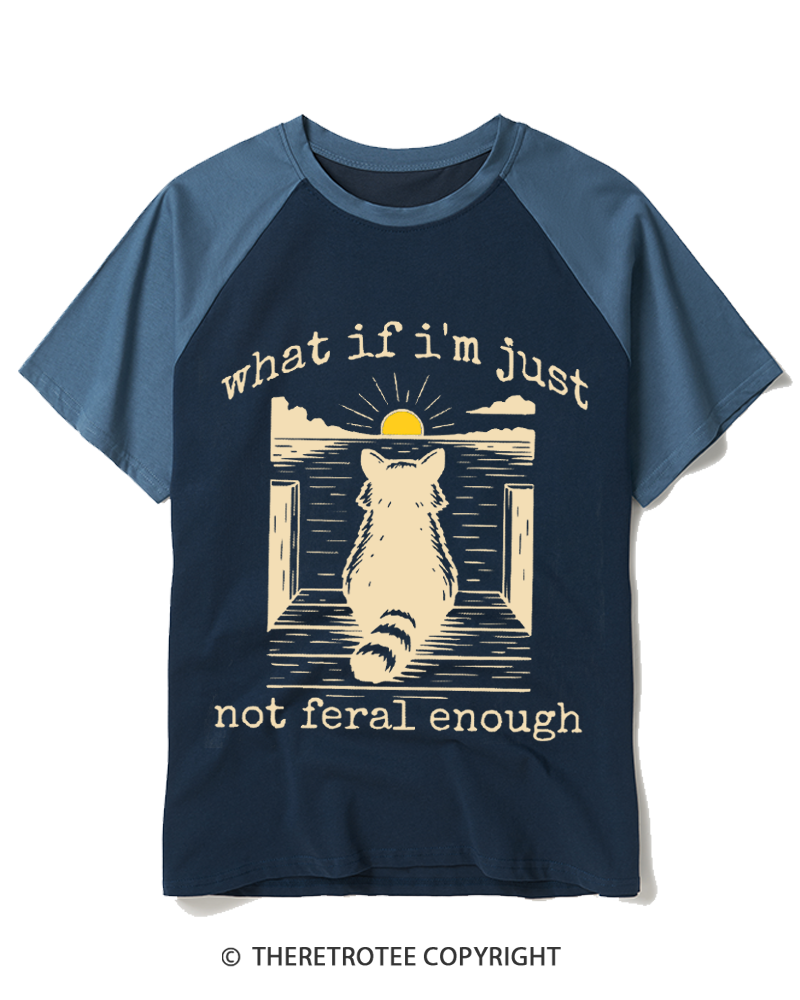TheRetroTee What If I'm Not Enough Raccoon Meme Raglan Baseball T-Shirt