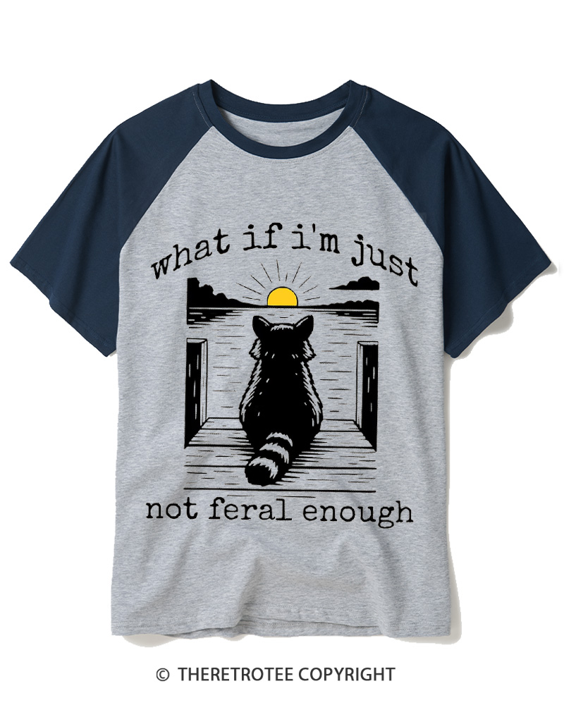 TheRetroTee What If I'm Not Enough Raccoon Meme Raglan Baseball T-Shirt