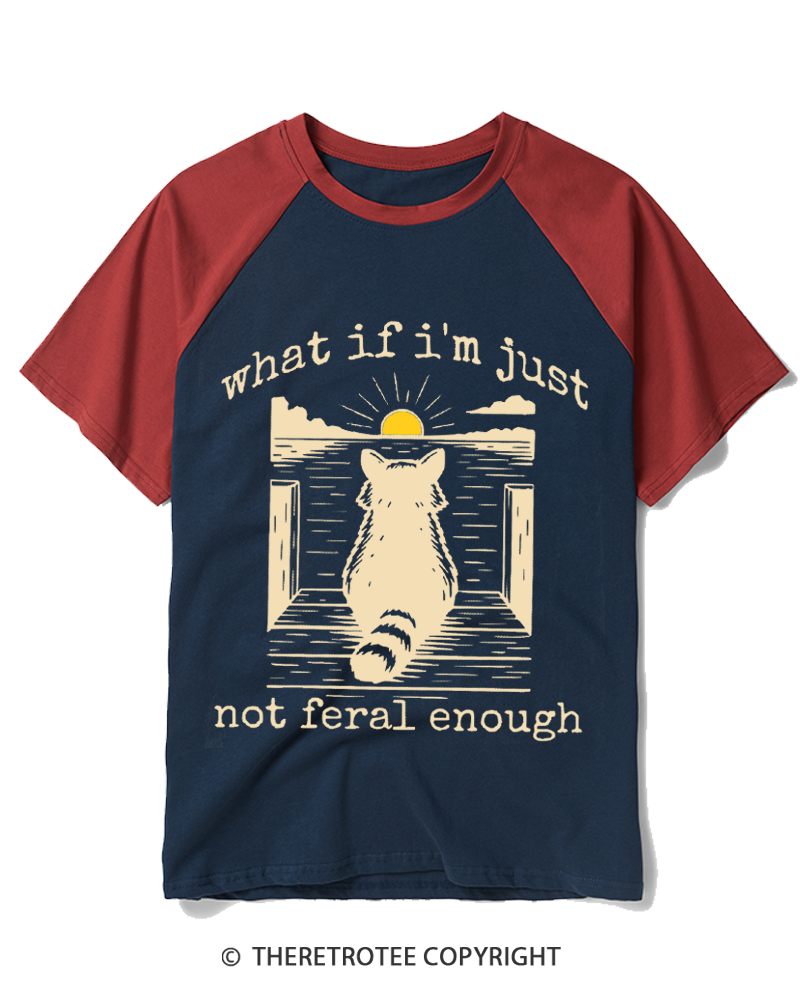TheRetroTee What If I'm Not Enough Raccoon Meme Raglan Baseball T-Shirt