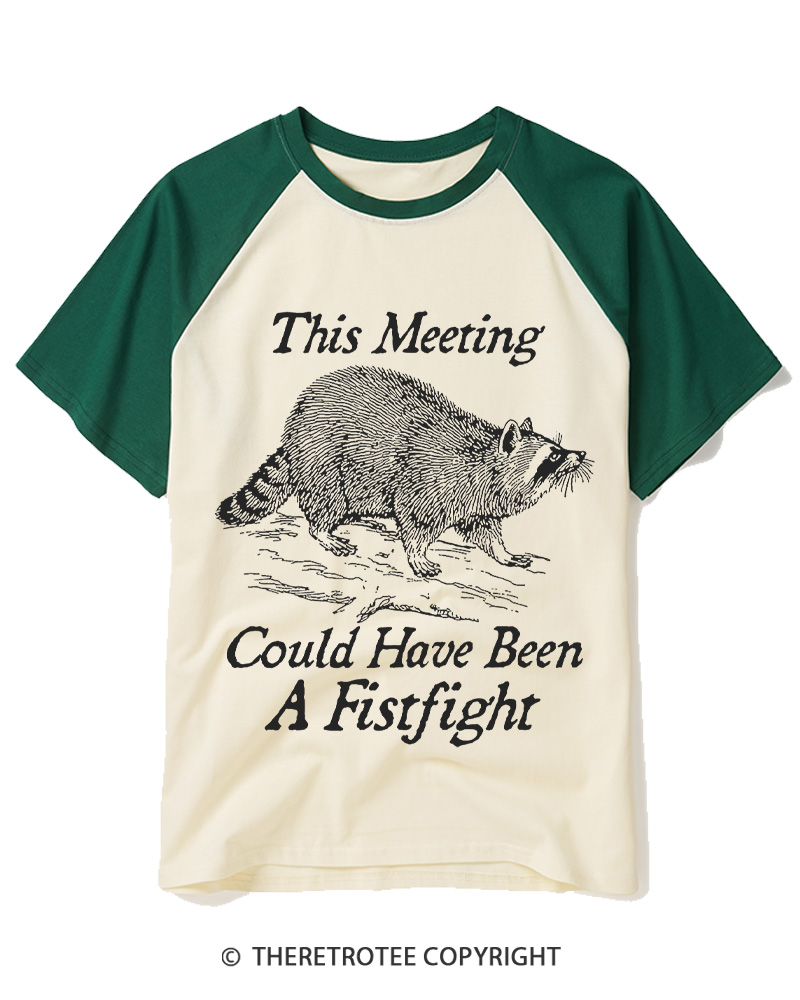 TheRetroTee This Meeting Could Have Been A Fistfight 1970s Raglan Baseball T-Shirt