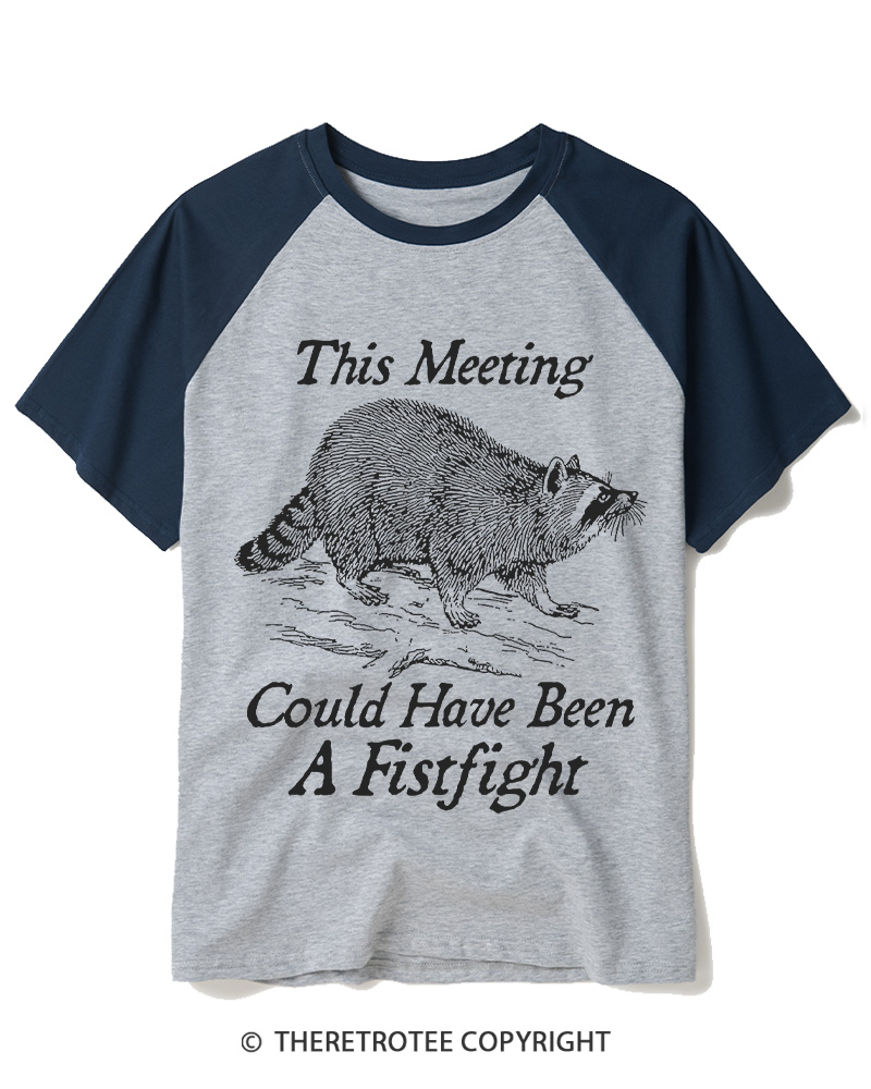 TheRetroTee This Meeting Could Have Been A Fistfight 1970s Raglan Baseball T-Shirt