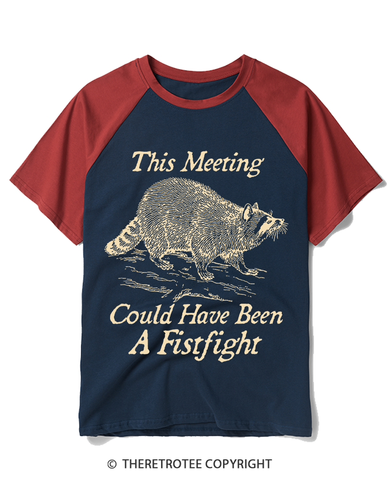 TheRetroTee This Meeting Could Have Been A Fistfight 1970s Raglan Baseball T-Shirt