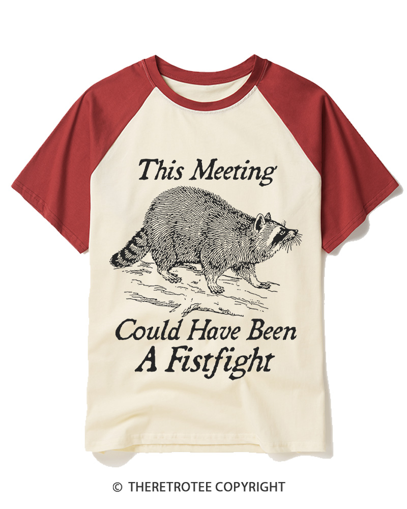 TheRetroTee This Meeting Could Have Been A Fistfight 1970s Raglan Baseball T-Shirt