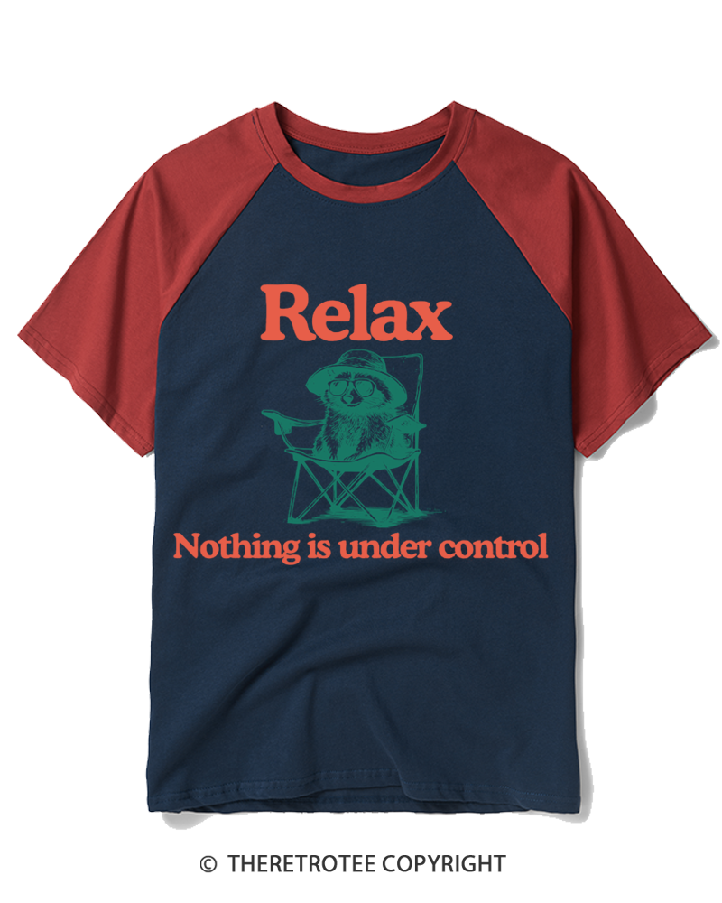 TheRetroTee Chill Raccoon Vintage 1990s Raglan Baseball T-Shirt
