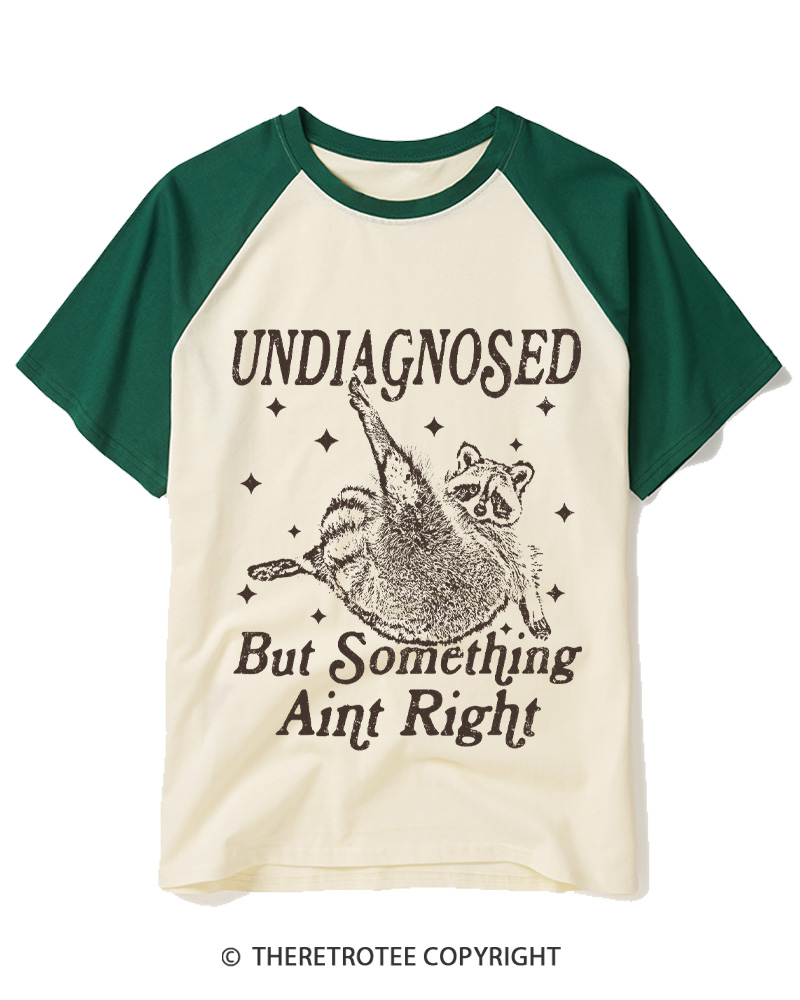 TheRetroTee Undiagnosed But Something Aint Right 1990s Raglan Baseball T-Shirt