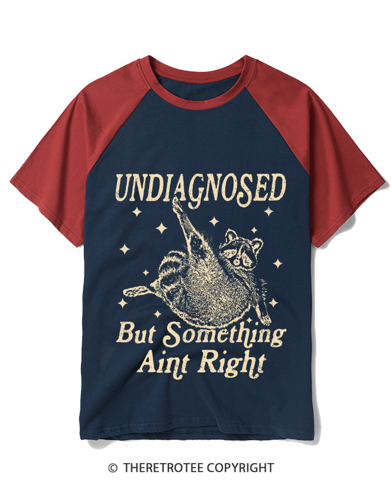 TheRetroTee Undiagnosed But Something Aint Right 1990s Raglan Baseball T-Shirt
