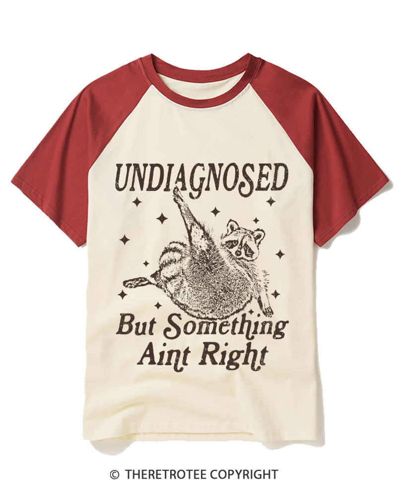 TheRetroTee Undiagnosed But Something Aint Right 1990s Raglan Baseball T-Shirt
