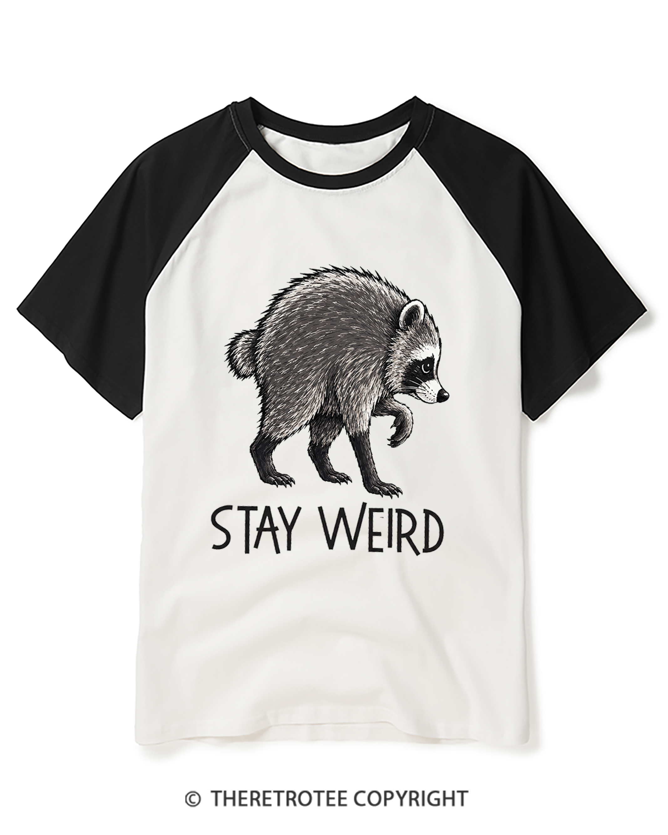 TheRetroTee Jimothy Raccoon Raglan Baseball T-Shirt