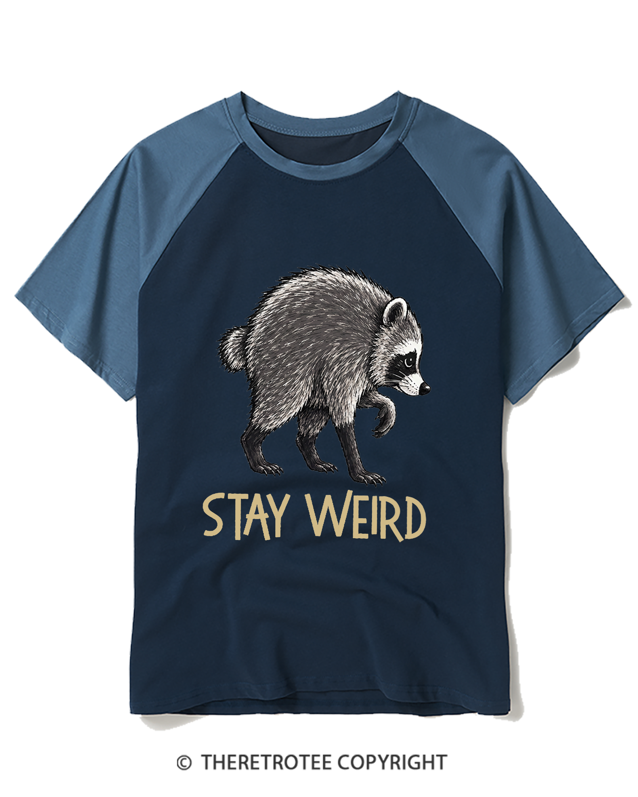TheRetroTee Jimothy Raccoon Raglan Baseball T-Shirt