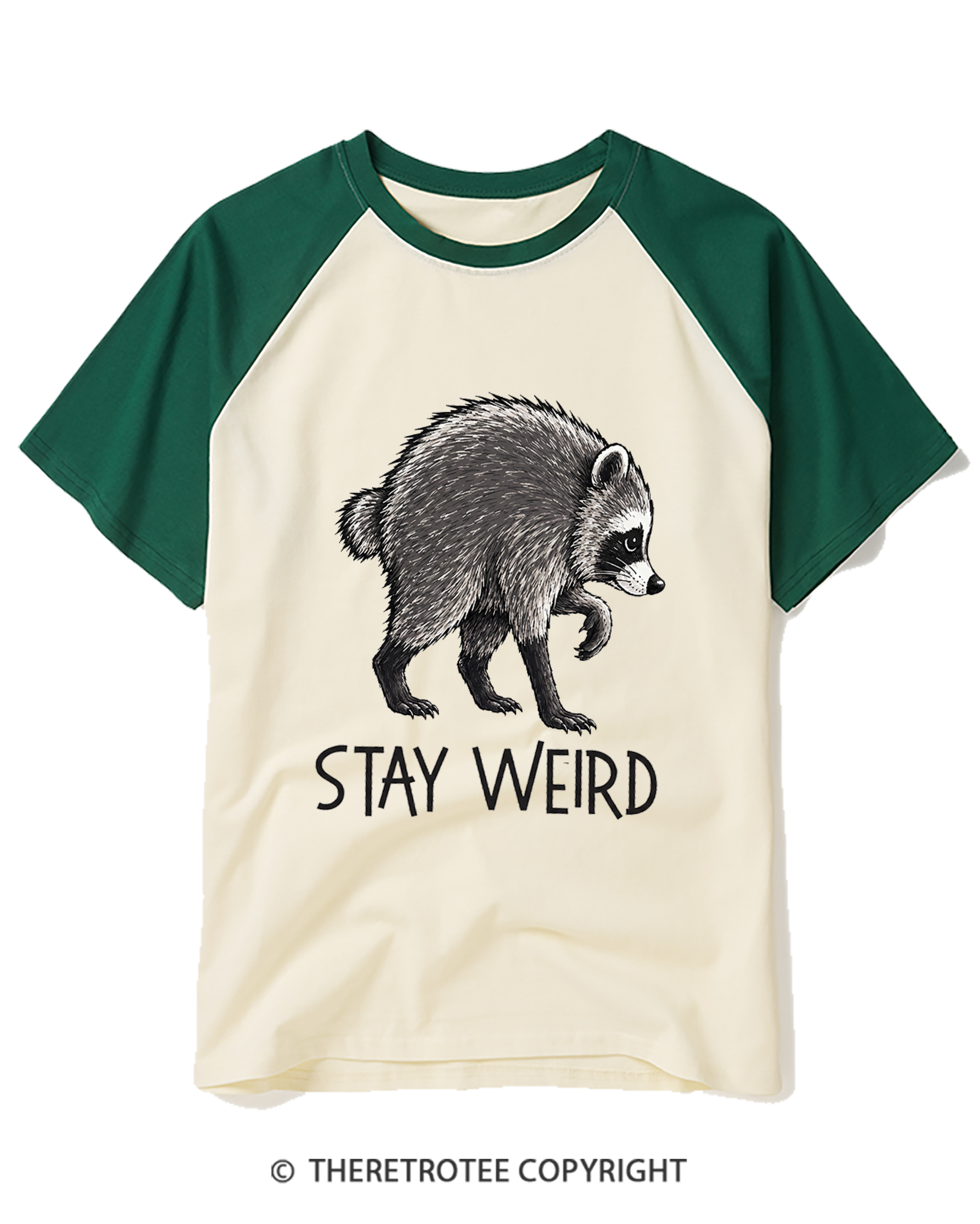TheRetroTee Jimothy Raccoon Raglan Baseball T-Shirt