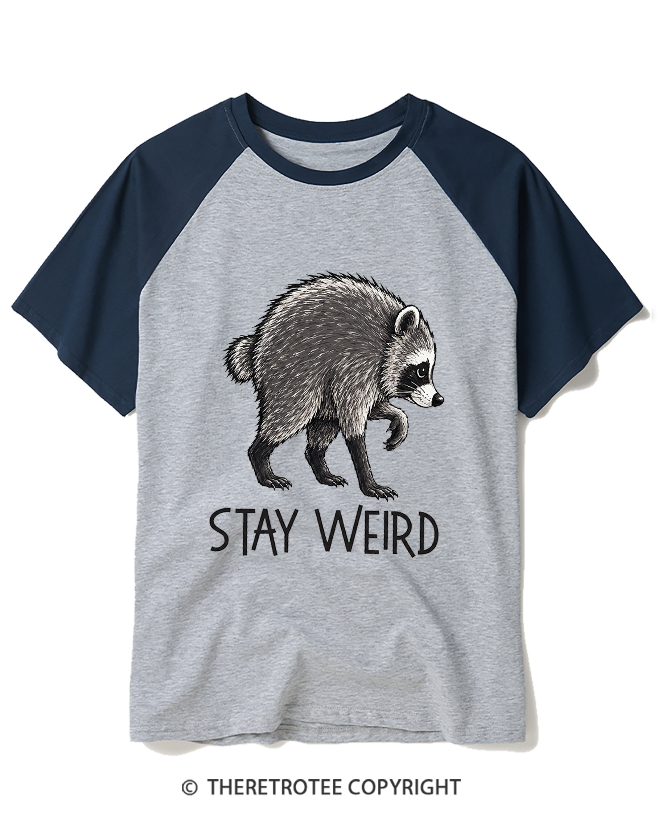 TheRetroTee Jimothy Raccoon Raglan Baseball T-Shirt