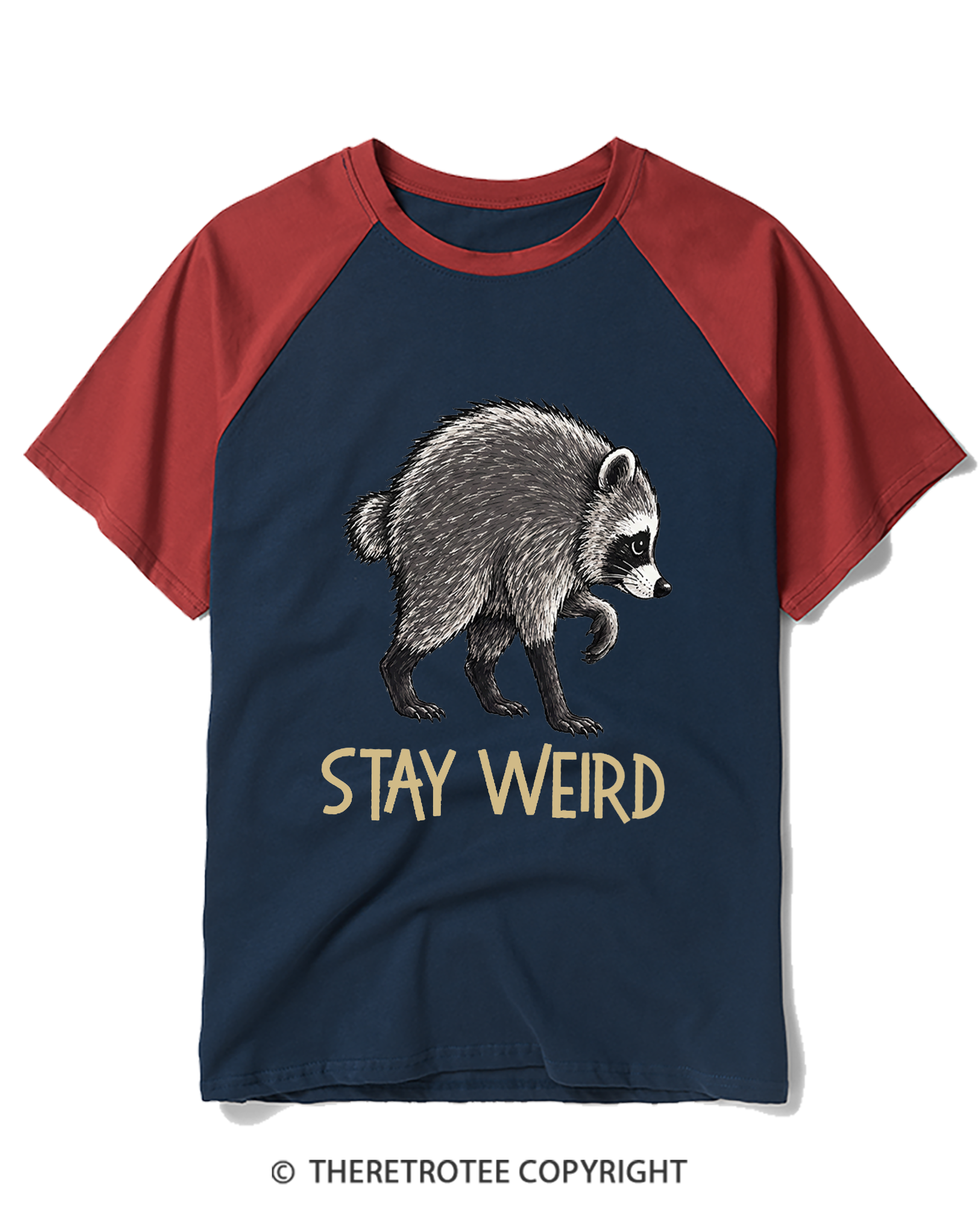 TheRetroTee Jimothy Raccoon Raglan Baseball T-Shirt