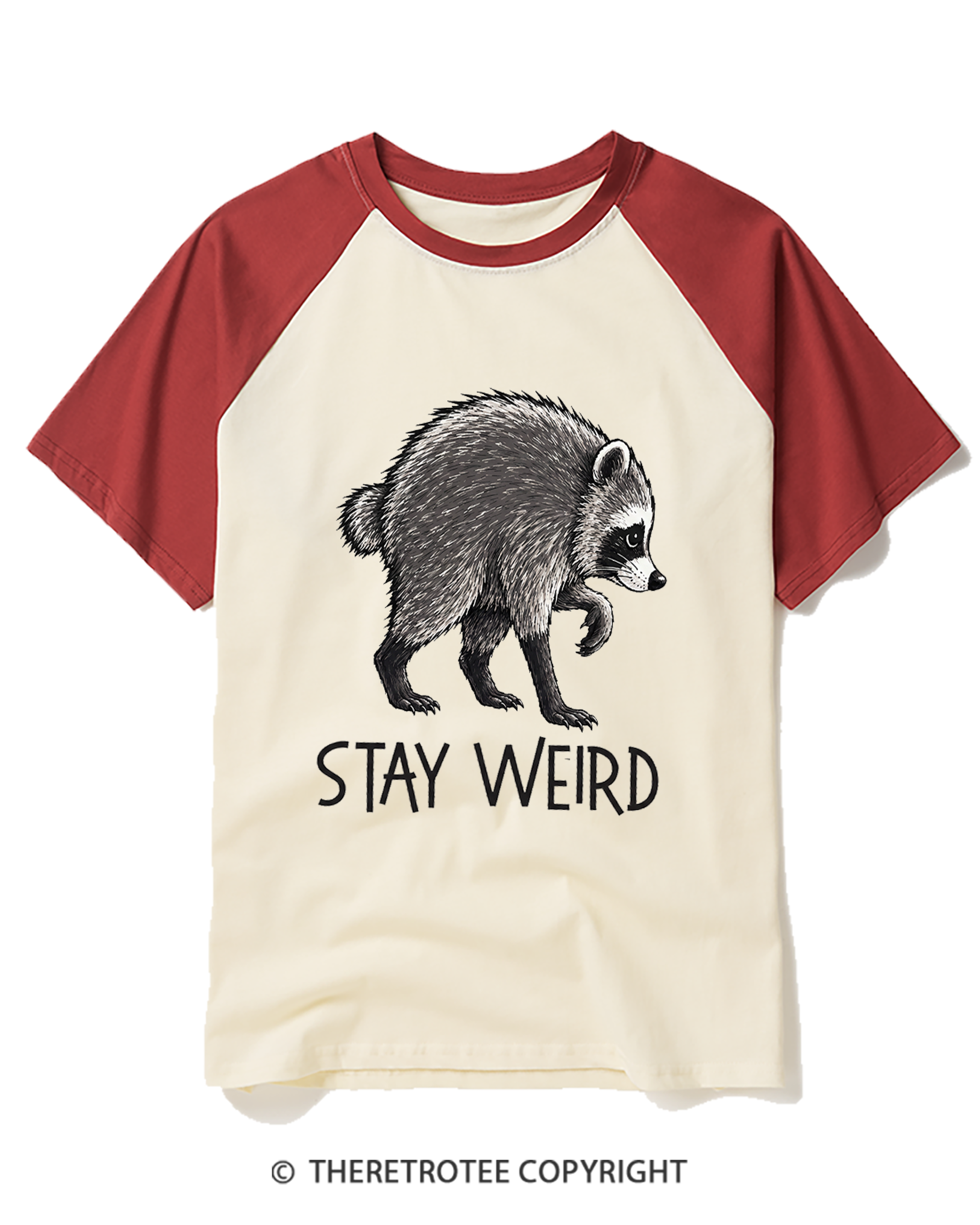 TheRetroTee Jimothy Raccoon Raglan Baseball T-Shirt