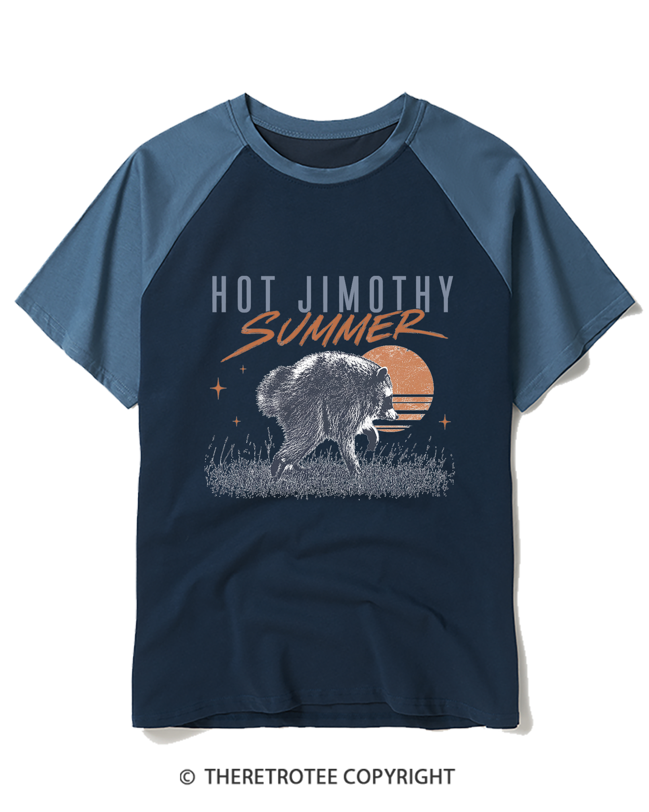 TheRetroTee Jimothy Raccoon Raglan Baseball T-Shirt