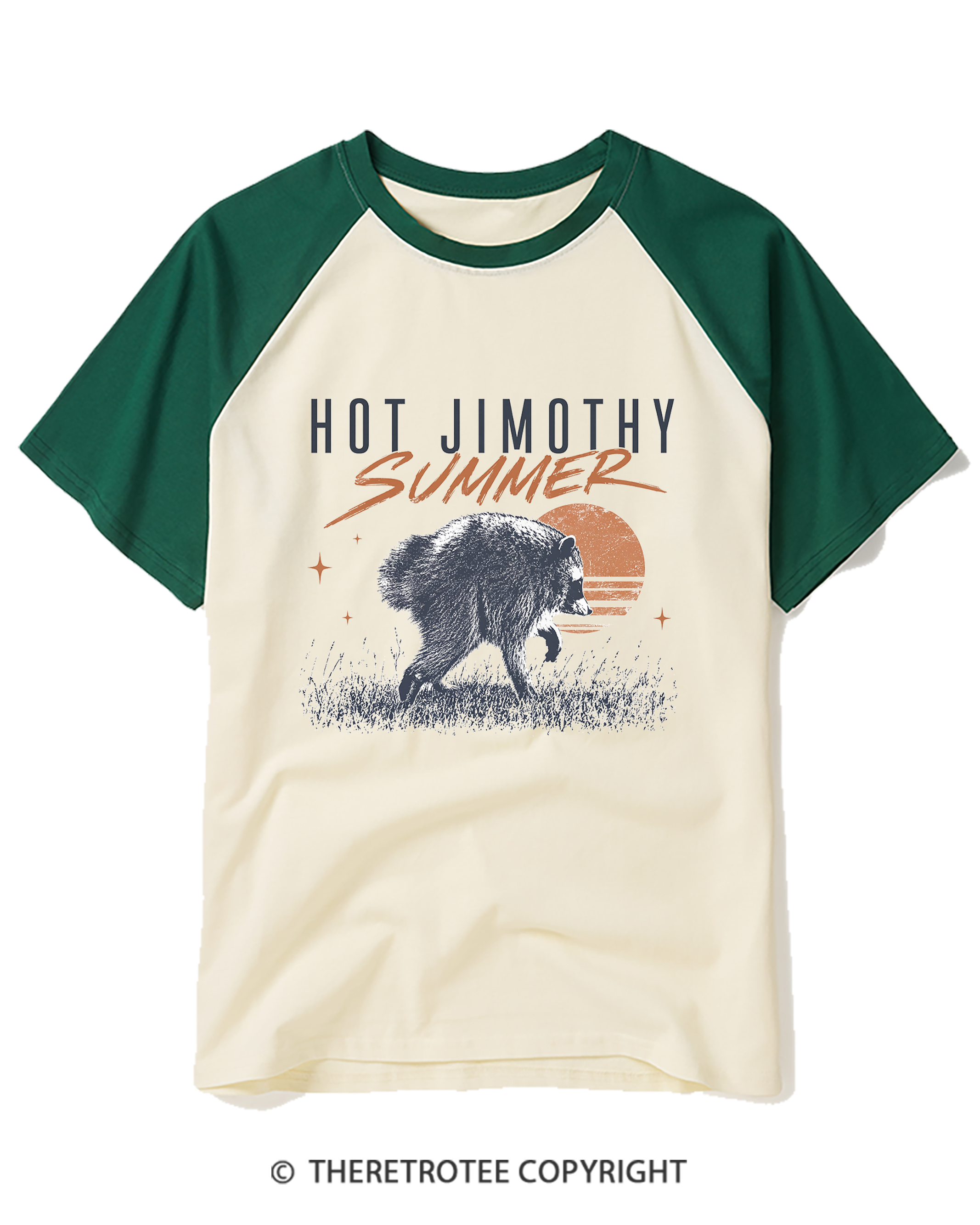 TheRetroTee Jimothy Raccoon Raglan Baseball T-Shirt