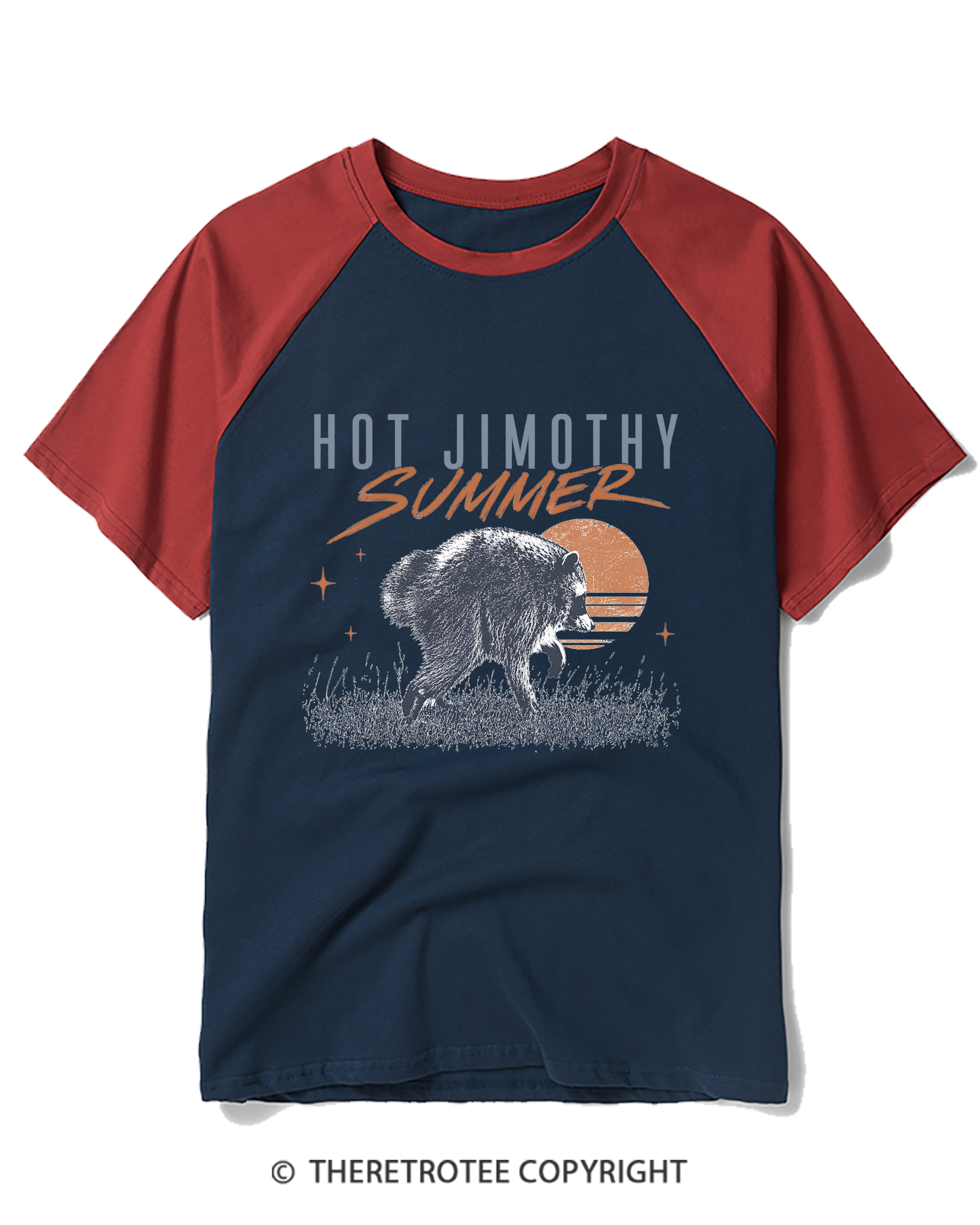 TheRetroTee Jimothy Raccoon Raglan Baseball T-Shirt