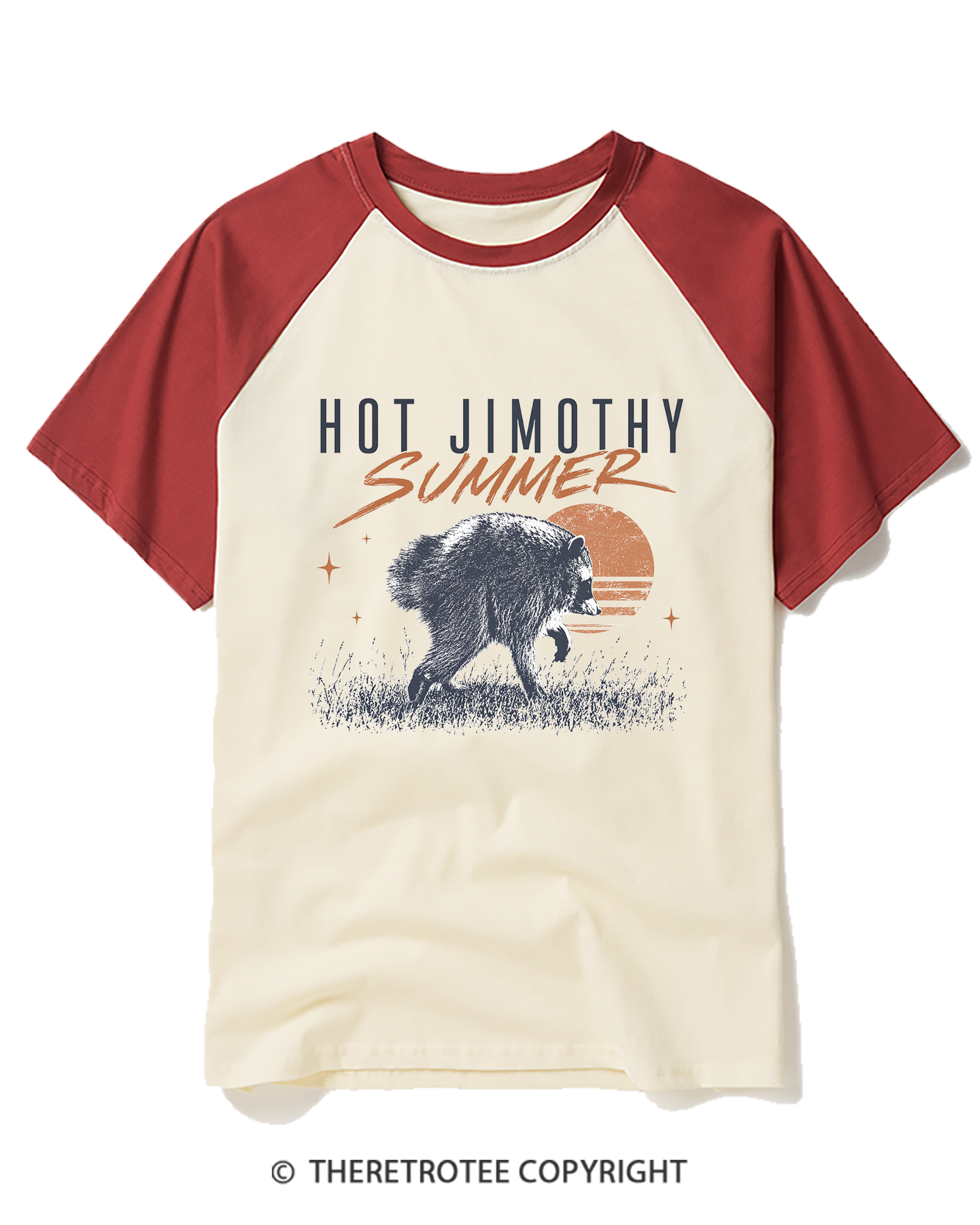 TheRetroTee Jimothy Raccoon Raglan Baseball T-Shirt