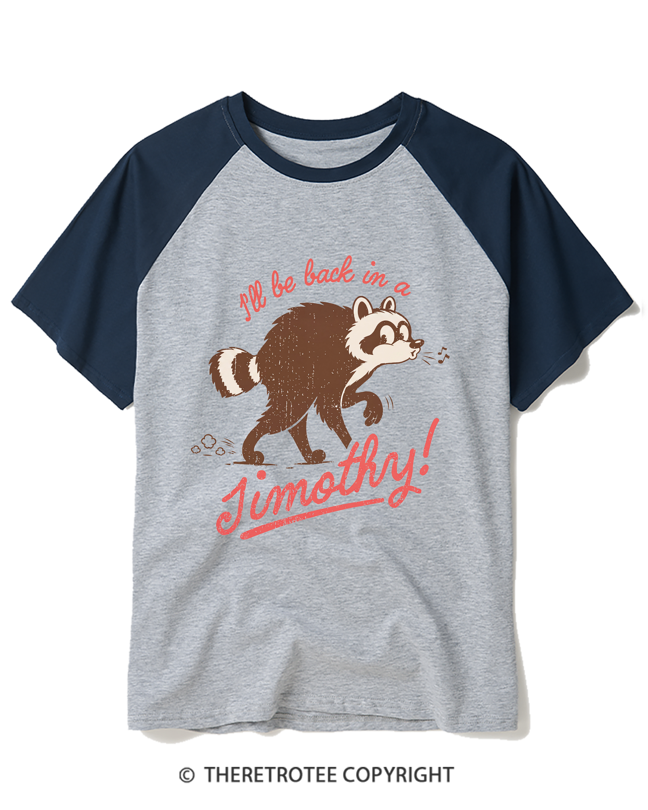 TheRetroTee Famous Seattle Raccoon Raglan Baseball T-Shirt