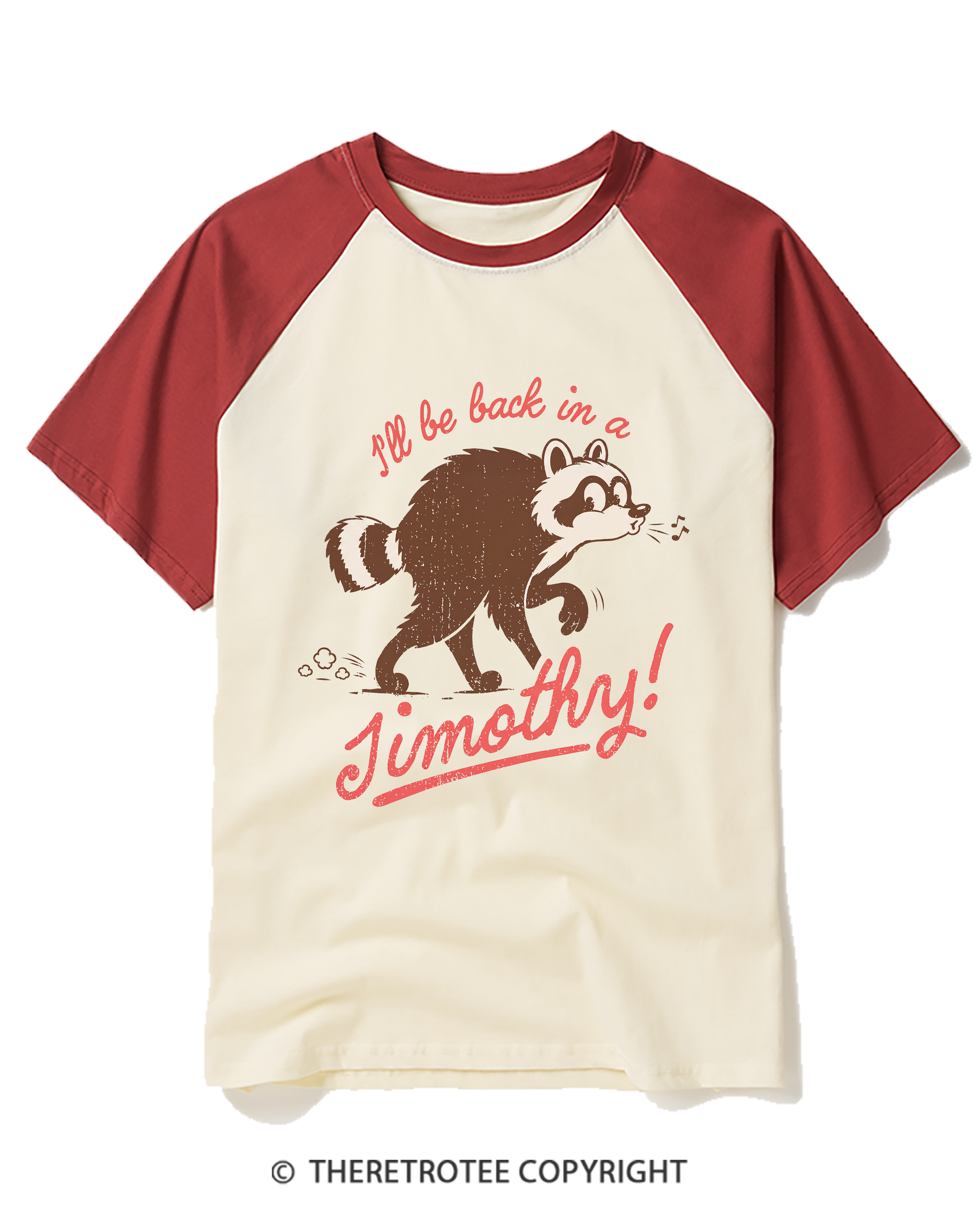 TheRetroTee Famous Seattle Raccoon Raglan Baseball T-Shirt