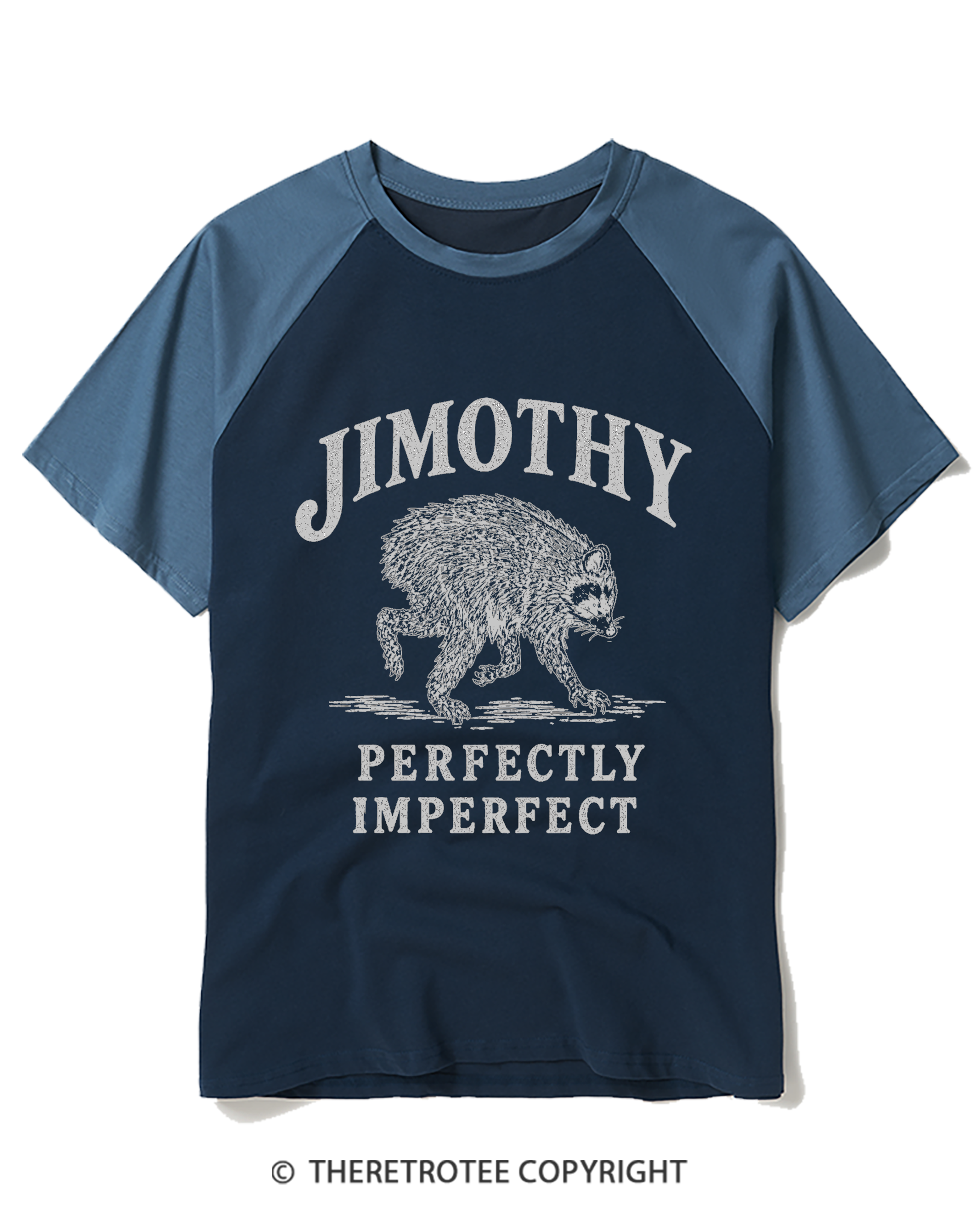 TheRetroTee Famous Seattle Raccoon Raglan Baseball T-Shirt