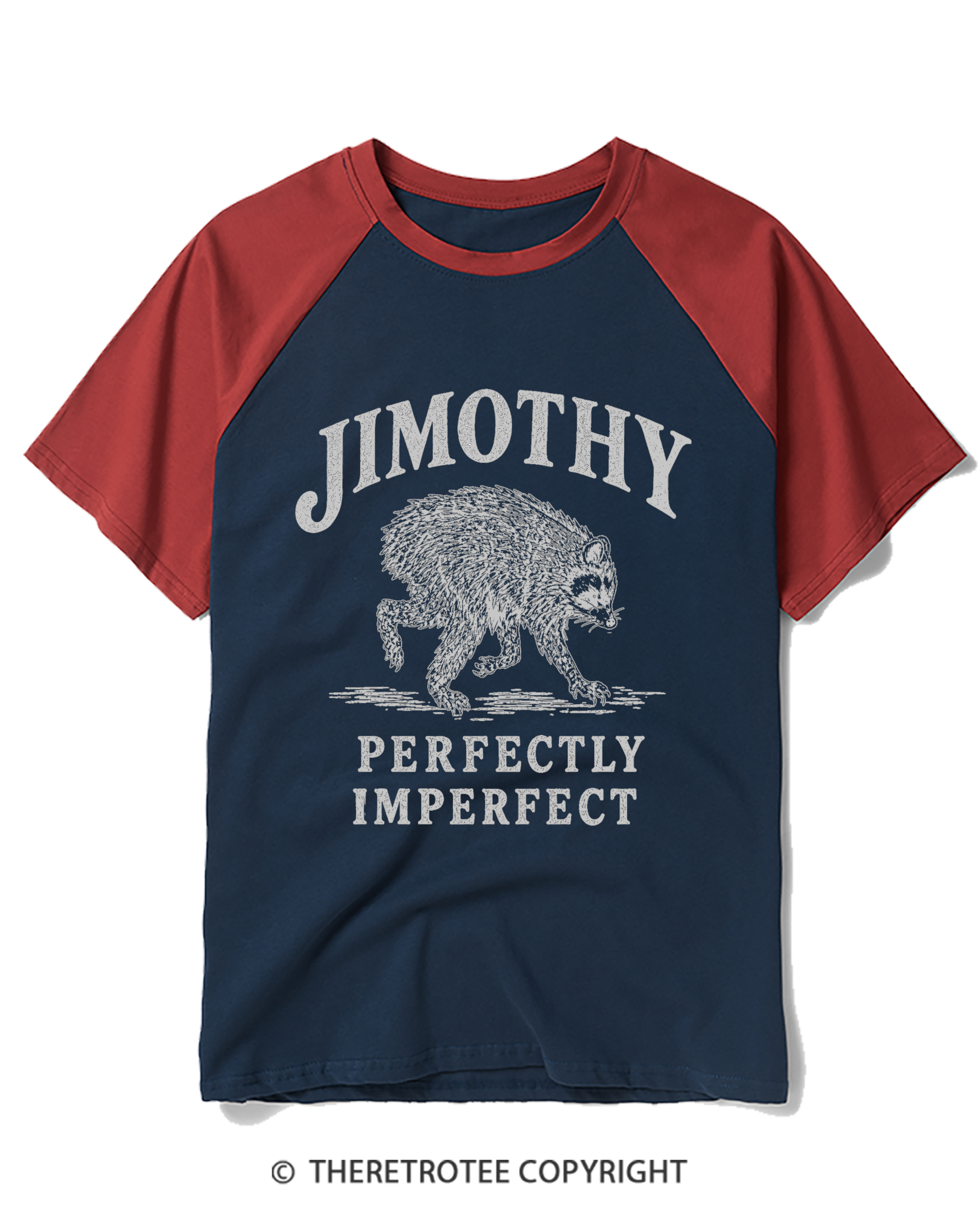 TheRetroTee Famous Seattle Raccoon Raglan Baseball T-Shirt